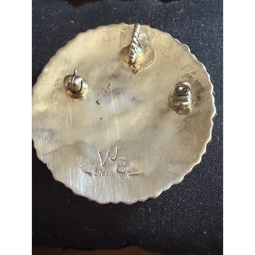 Vintage Zuni sterling silver "needlepoint" brooch/pendant (VJB) - Picture 4 of 7